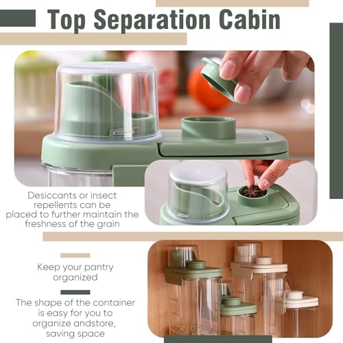 2 Pcs Bird Food Storage Container, Bird Seed Container with Lids Airtight Cup Pet Parrot Food Storage 1.7 Qt & 3 Qt Measuring Containers Easy Pour Spouts for Macaws African Cockatoos(Green) - color: Green