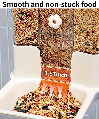 Automatic Bird Feeder, Slide Down Design, No Mess, Suitable for All Birds, Removable Tray for Easy Cleaning - color: Orange