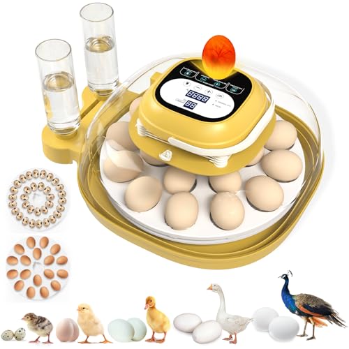 18&33 Egg Tray - Egg Incubators for Hatching Eggs with Automatic Egg Turning & Humidity Control, LED Display, Air Vent, Auto Water Refill & Egg Candler, for Turkey, Quail, Duck, Chicken Eggs