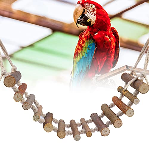 Bird Ladder, Rope Bridge, Rope Ladder, Wood Ladders Swing Toy, Pet Chewing Toys, for Pet Bird, Hamster, Parrots, 24 X 3.9 Inch