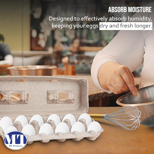 MT Products Blank Natural Pulp Egg Cartons Bulk - Made in USA - Holds Up to Twelve Eggs - Cardboard Material Perfect For Storing Extra Eggs (Pack of 5) - size: Standard