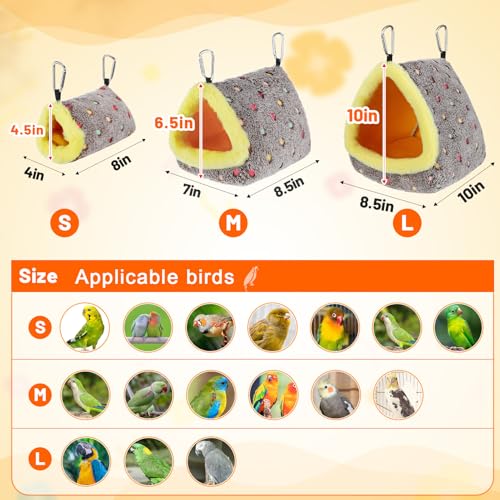 MEWTOGO Small Winter Warm Bird Nest for Cage - Comfortable Birds Bed with Support Plate, Hanging Shed Hideaway Hammock Hut Gift for Budgerigar Canaries Lovebirds - size: Small