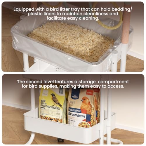 Large Bird Playground, Parrot Perch Stand with Toys DIY Zone, Toilet, Storage Space, Bird Stands for Inside Play Gym Stand for Parakeet Conure Cockatiel Lovebird Budgie African Greys