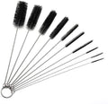 10" Extra Long Tube Cleaning Brush Set - 10 Pack - Black | Flexible nylon straw brushes for bottles, cleaning straws, pipe cleaners, glass, keyboard, detailing and deep cleaning - color: Black, size: 10pk - 2mm 3mm 4mm 5mm 6mm 8mm 12mm 16mm 20mm 24mm