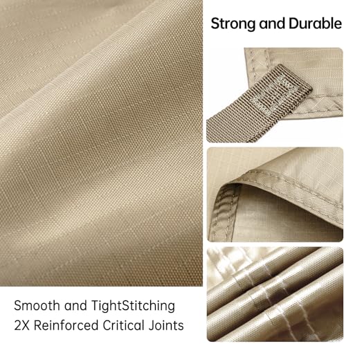 FREE SOLDIER Waterproof Camping Tarp Shelter Awning | Lightweight, Compact, Quick Setup, Waterproof Sun Shelter Campingtarp,For Backpacking, Beach, Travel and Outdoor Activities - color: Beige 10×10.5ft