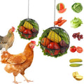 Hanging Chicken Feeder - 7.1 Inch Large Iron Chicken Veggie Treat Ball - Sturdy Chicken Treat Holder with 15.7 Inch Hanging Chain (2PCS Black) - color: 2PCS Black