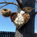 Handmade Alpaca Fiber Bird Nesting Heart,Alpaca Bird Nesting Material,Bird Nesting Material Holder,Alpaca Fiber Bird Nesting Box for Wild Birds,for Garden,Yard & Bird Lover (2PCS) - color: 2PCS