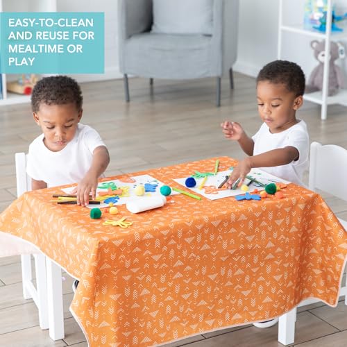 Bumkins Baby Splat Mat for Under High Chair, Babies Toddlers Eating Mess Mat, Waterproof Reusable Cloth for Arts and Crafts, Playtime Mat for Kids, Floors or Tables, Fabric 42inx42in, Boho Orange - color: B3 Grounded