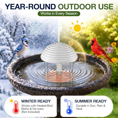Bird Bath Water Agitator with 2 Round 99.99% Pure Copper Disk, Battery Powered Bird Bath Circulator, Quiet Waterproof Mover Keeps Water Fresh for All Season Use (Gray Spiral) - style: Gray Spiral