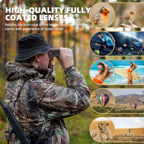 Premium ED HD Binoculars 10x42 for Adults, Waterproof & Fogproof with Magnesium Alloy Body, BAK4 Prism - High Power Binoculars for Bird Watching, Hunting, Travel & Outdoor Sports, Compact - size: ED10X42