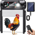 Automatic Chicken Coop Door Solar Powered, Roll-Up Anti-Jam Auto Chicken Door Opener with Light Sensor, Timer & Remote Control, Large 9.45" x 10" Opening, Anti-Pinch Weatherproof for Outdoor