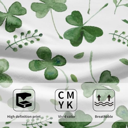 Giwawa St Patrick Day Hand Towel Set of 2 Sage Green Clovers Shamrock Towel Spring Summer Eucalyptus Leaves Face Towel Quick Drying Dish Wash Cloth for Hotel Bathroom Gym Home Holiday - color: Clover