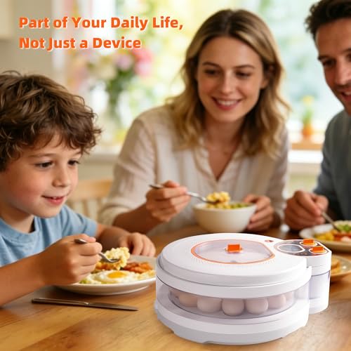 Egg Incubator for Hatching Eggs: Automatic Turner ±1°F Temperature | Auto Humidity Control - 21-Day Stable Hatching for Chickens - 12-18 Eggs Per Batch - No Assembly