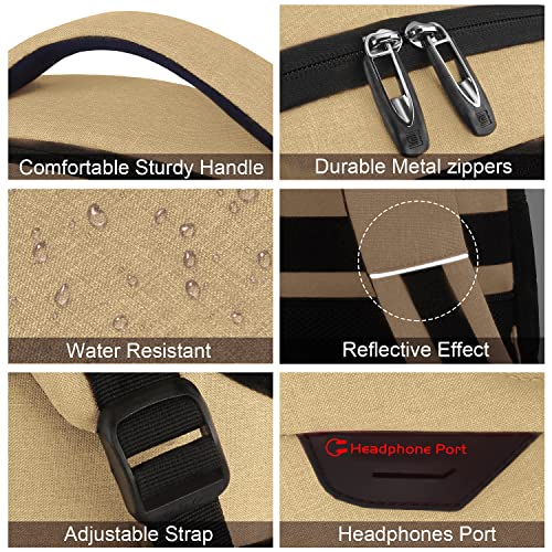 Laptop Backpack,Business Travel Anti Theft Slim College Backpack | Water Resistant Durable Computer Bag Gift for Women & Men Fits 15.6 Inch Laptop and Notebook - Khaki - color: Khaki, size: 15.6 Inch, style: Laptop