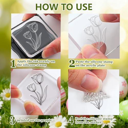 CHGCRAFT 4 Pcs Easter Theme Pattern Clear Stamps Easter Bunny and Chicken Silicone Stamp Seal for DIY Scrapbooking and Card Making Paper Craft Decor 6.3 × 4.3 Inch - style: Easter Theme