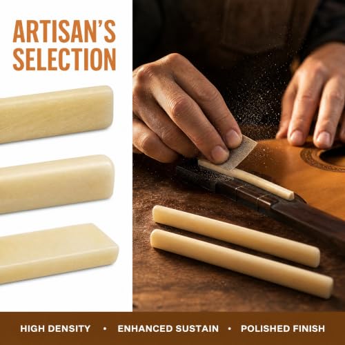 Miwayer 6 String Classical Guitar Unbleached Bone Saddle, Guitar Bridge Saddles, Cut from Whole Bones, 80x3x9mm (6 String Classical Saddle 80mm 2 Pack) - color: 6 String Classical Saddle 80mm 2 Pack