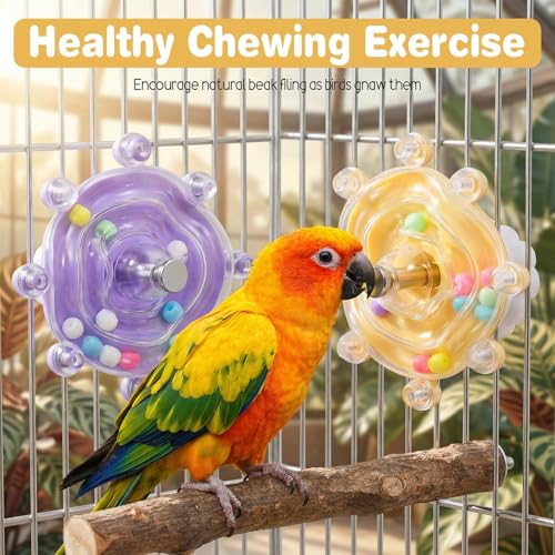 2 Pcs Bird Toys for Parakeets Colorful Budgie Toys Interactive Bird Cage Parrot Cockatiel Toy for Parakeets Cockatiels Conures Cage Small Birds Chewing Exercise Entertainment