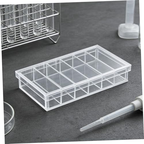 NOLITOY Acrylic Incubation Box with Lid, 6-Compartment Tray for Laboratory Specimen Storage and Fish Fry Incubation, Easy Clean and Tight Seal for Research and Observation