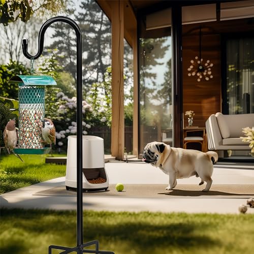 Bird Feeders Pole,Shepherds Hooks for Outdoor 1 Pack 36 Inch Bird Feeders for Outdoors with 5 Prongs Base Hanging Planters for Outdoor - size: 36 Inch