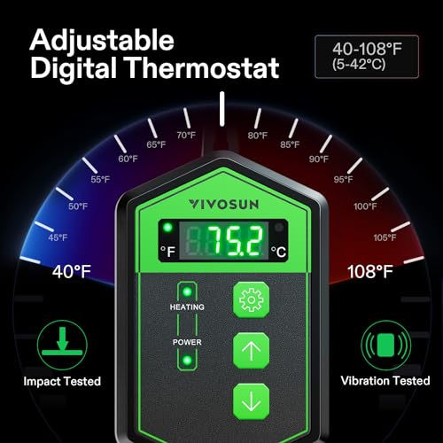 VIVOSUN 3" x 20" Seedling Heat Mat and Digital Thermostat Combo Set | UL & MET-Certified Heating Pad for Hydroponic, Kombucha Tea, Brewing, Fermentation & Plant Germination - size: 3"x20"