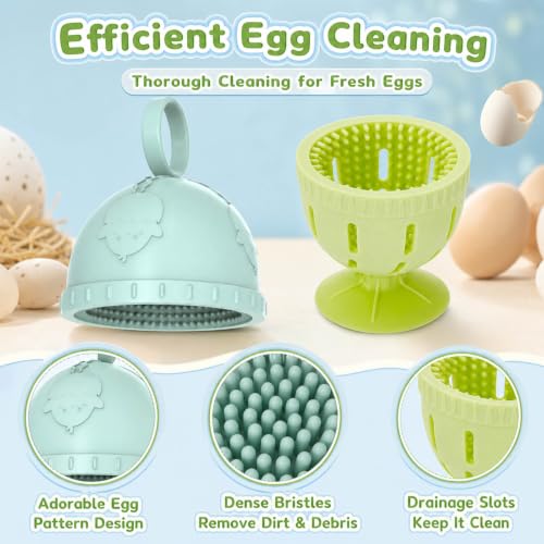 2PCS Egg Scrubbers, Egg Washer for Fresh Eggs, Egg Cleaner for Fresh Eggs, Multi-Purpose Farm Fresh Egg and Vegetable Cleaning Tool, Dishwasher Safe Kitchen Gadget