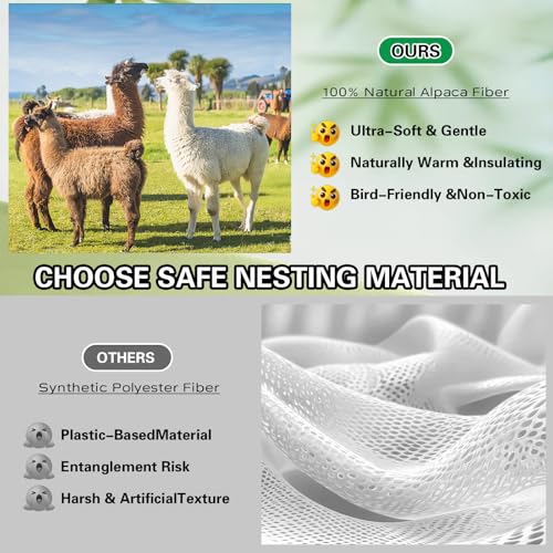 2026 Spring Handmade Fiber Bird Nesting Heart, Nesting Material Holder with Nesting Material, Wild Bird & Hummingbird Winter Shelter, Outdoor Birdhouse & Nest Box, Garden Gift for Bird Lovers