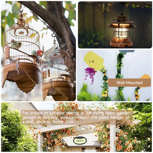 2Pack 4Inch Ceiling Hooks for Hanging Plant, Wall Hanger Plant Holder Black | Hang planters, flower baskets, wind chimes, lanterns, lights, bird feeders, metal hook for indoor & outdoor porch, home decor - size: 4Inch 2Pack-Black