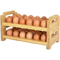 Bamboo Egg Holder Countertop - Stackable Design for Fresh Eggs, Farmhouse Egg Tray Storage Display Rack, Kitchen Counter Top Organizer Wooden Egg Stand, Fits Quail, Duck, Turkey, Chicken Eggs (Modern) - style: Modern
