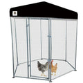 Hexagonal Metal Chicken coop with Cover for Yard, 6x6x7.5ft Large Chicken Run for 4-6 Chickens, Walk-in and Weatherproof Design Duck Pen, Thickened Black UV Protection Cover - size: 71.0"L x 90.0"W x 71.0"H