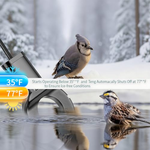 250W Chicken Water Heater with Thermostat,Cast Aluminum Submersible Bird Bath De-Icer for Plastic/Metal Poultry,Power Cord 9.8 Ft,Black