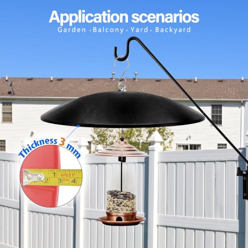 19.25-Inch Extra Large Squirrel Baffle,Hummingbird Feeder Shade Dome Cover, Bird Feeder Rain Guard, Hanging Squirrel Proof for Shepherd's Hook Outdoors (Black) 2 Pack - color: Black, size: 19''/2P