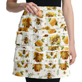 CUTHOLLOW Egg Collecting Apron for Adlut, Housewife, 18 Deep Pockets Hen Egg Gathering Holding Apron with Elastic Closures - style: Bees and Beehive With Sunflower