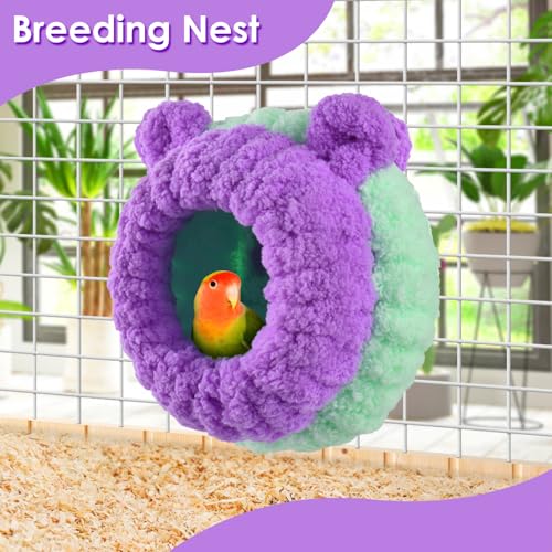 KATUMO Bird Nest, Conure Breeding Bed Parrotlet Snuggle Bed Lovebird Nest for Conure, Lovebird, Canary, Finch, Hamster (Less Than 5 inches Long) - size: S (Lilac)