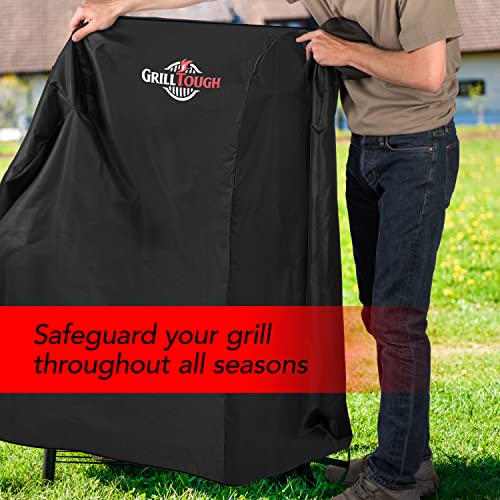 Heavy Duty Smoker Cover, Adjustable Straps, 30 Inch Black | Waterproof, Weather Resistant, UV & Fade Resistant, Heavy Duty Protection, Adjustable Straps, Outdoor Grill Cover, Secure Fit - color: Black, size: 18''L x 17''W x 39''H