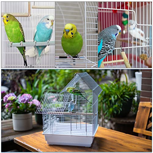 Small Bird Cage, Lightweight Hanging Travel Cage with Removable Tray | Easy to carry and clean, ideal for temporary housing, camping and vet visits with parakeets, canaries, lovebirds and finches. - size: 14.5"L x 13.3"W x 16.5"H