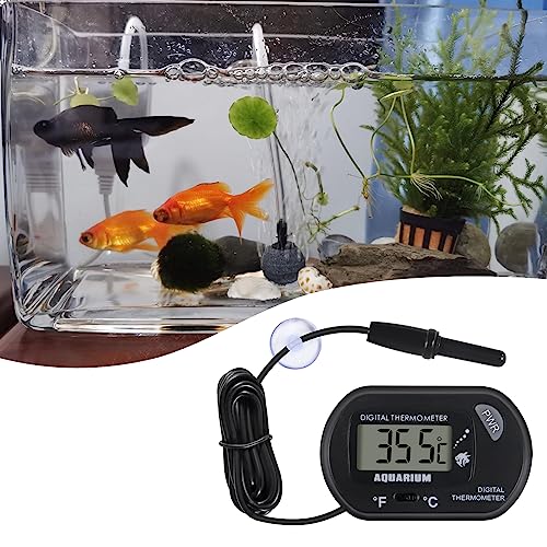 2Pack Digital Aquarium Thermometer with Large LCD Display, Reptile Thermometer for Vehicle, Terrarium, Fish Tank, Refrigerator