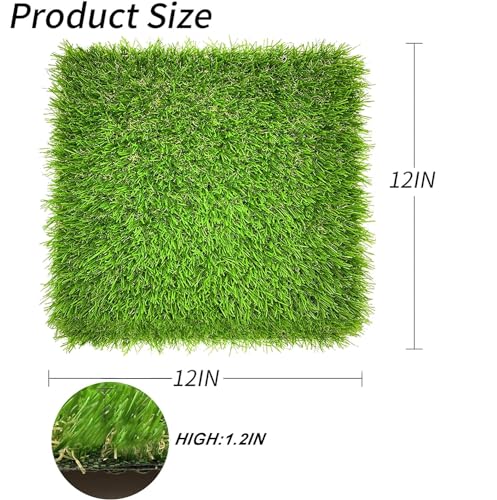 Irieiply 8 Pack 12"x12"x1.2" Chicken Nesting Pads for Laying Eggs, Washable Artificial Grass Carpet Synthetic Turf Mat Nest Box Bedding for Chicken Coop