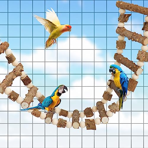 Natural Pepper Wood Hanging Pet Bridge & Swing, Rat & Hamster Climbing Toys, Bird Cage Accessories, Suitable for Parrot, Rat, Squirrel, Sugar Gliders - size: 43.3 × 3.9 Inch