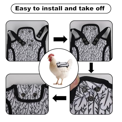 Chicken Saddle for Hens, Comfortable Polyester Hen Apron Waterproof Chicken Back Protector Poultry Feather Protection Vest for Small & Medium Hens Accessories