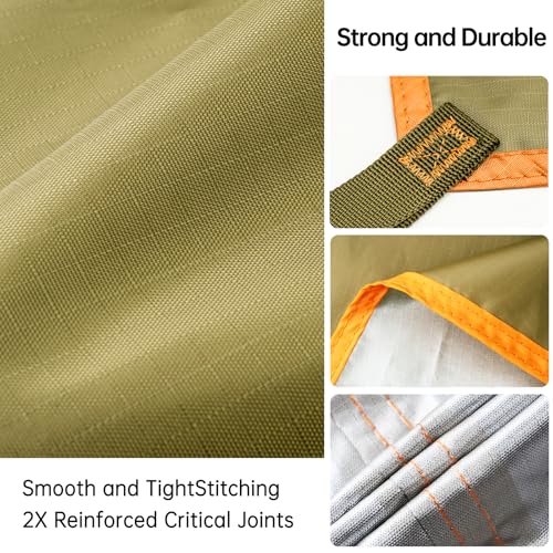 FREE SOLDIER Waterproof Camping Tarp Shelter Awning | Lightweight, Compact, Quick Setup, Waterproof Sun Shelter Campingtarp,For Backpacking, Beach, Travel and Outdoor Activities - color: Greenish Brown 10×12ft