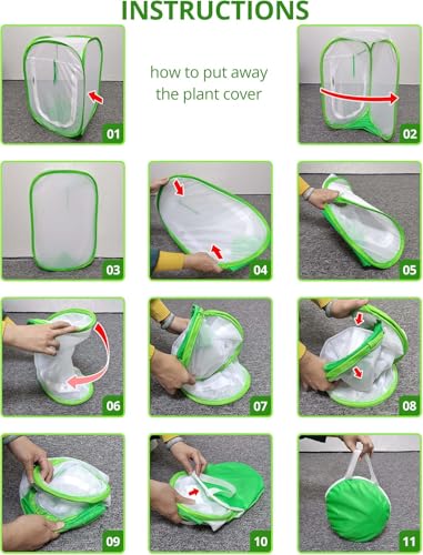 59" x 35" x 35" Pop Up Garden Mesh Plant Cover, Plant Protectors Mesh Plant Enclosure, Garden Net Cage Pest Protection Guard Tent with Storage Bag for Protect Plant Vegetable Fruit from Birds Insects - color: 59 X 35 X 35 Inch