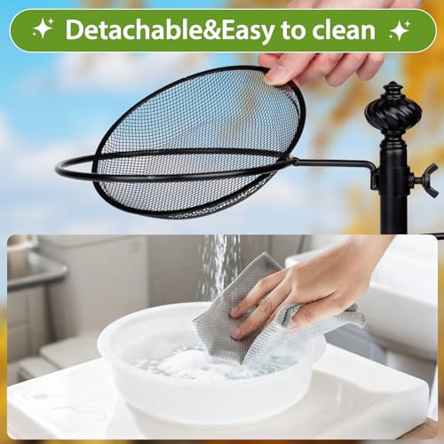 Deck Bird Feeders with Metal Tray and Water Bowl, Heavy Duty, Black | Balcony Bird Feeders, Detachable Clamp Bracket, Easy to Install & Clean, Attracting Wild Birds, Gifts for Women Men Mom Dad - style: 2 Trays