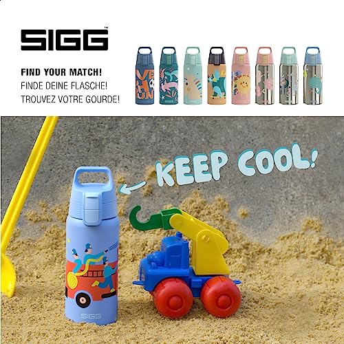 SIGG - Insulated Kids Bottle - Shield One Therm - For Carbonated Beverages - Dishwasher Safe - Stainless Steel - 17 Oz - color: Pompiers