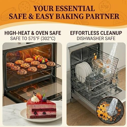5PCS Cooling Racks for Cooking and Baking 10" x 16" Wire Rack Baking Rack, Cookie Rack, Heavy Duty Metal Wire Rack for Grilling, Roasting, Cooking, Drying,Oven Safe Dishwasher Safe