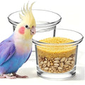 2 Pack Glass Oriole Feeder Cups, 2.44 x 1.81 x 1.89 Inch Replacement Jelly Bowls for Outdoor Feeders, Clear Dishes for Hummingbirds and Small Birds