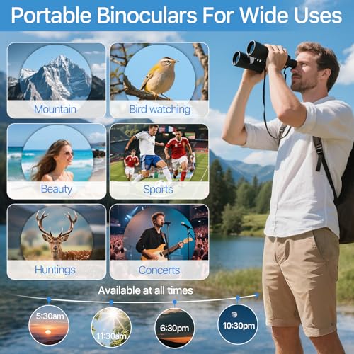 FREE SOLDIER 20x50 High Powered Binoculars for Adults, Black | With Bak4 Prism Fmc Lens, Lightweight, Portable, Waterproof, Fog-Proof, For Bird Watching, Hunting, Hiking, Concerts, Travel - color: Black