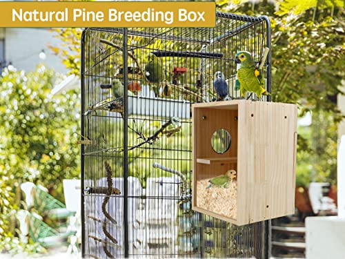 Bird Nest Box Parakeet Breeding Nest Box Bird Nest House Wooden Acrylic Transparent Breeding Box for Finch Lovebirds Cockatiel Budgie Conure Parrot - size: Large
