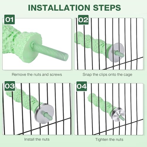 Bird Beak Grinding Stone,4PCS Anti-Slip Bird Beak Trimmer Bird Perches for Cage,Parrot Perch Nail & Beak Grinder,Parakeet Beak Grinding Stone for Budgies,Parakeets, Cockatiels,Conures (Large (Wavy))