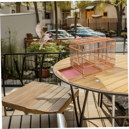 Hemoton Portable Lightweight Bamboo Bird Cage for Small Parrots Eco-Friendly Handwoven Bird Carrier with Unique Design for Travel and Outdoor Use