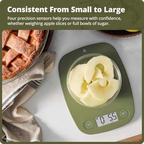 Greater Goods Food Scale, Slim & Compact Build, 1g Precision (Moss Green) | Digital Kitchen Scale for Cooking, Meal Prep & Portion Control, Tare, Auto Shut-Off, g/oz/lb/ml Conversion & Calorie Tracking - color: Moss Green
